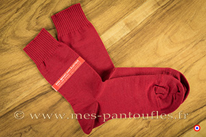 Mi-Chaussettes Sans élastique Confort Laine peignée rouge