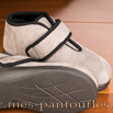 Chaussures grand confort gris clair à scratch - 9ortho01